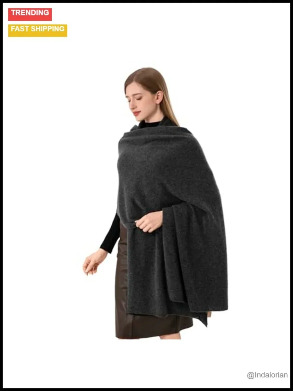 100% Cashmere Knitted Wrap Scarf Stole Extra Large Shawl Travel Blanket Pashmina